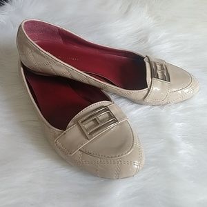 Tommy Hilfiger Nude Patent Leather Loafers 9.5